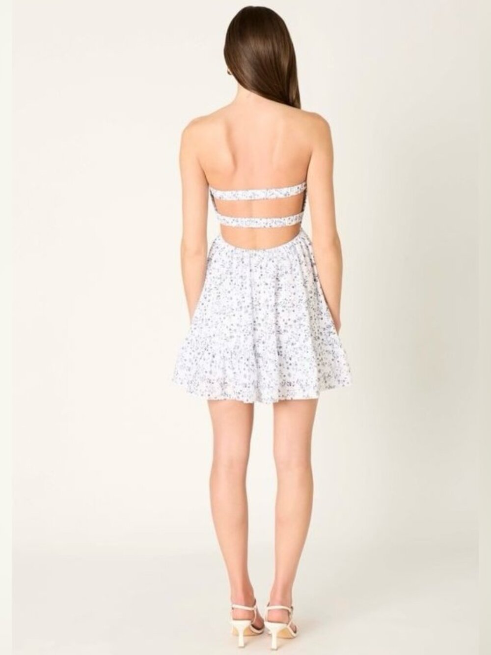 IN BLOOM WHITE FLORAL MINI DRESS - Picture 2 of 3